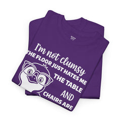 Clumsy Funny Penguin Graphic Tee | Unisex Heavy Cotton Tee | Great Gift for Animal Lovers, Birthdays, Casual Wear, Humorous Gifts, Everyday Style
