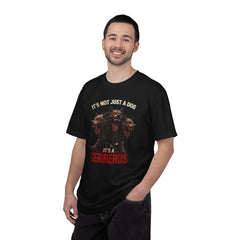 Cerberus Graphic T-Shirt — "It's Not Just a Dog, It's a Cerberus" Mythic Pet Tee