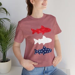 Patriotic Trout T-Shirt — Red White & Blue Fish Tee