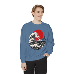 Japanese Wave and Red Sun Comfort Colors Sweatshirt