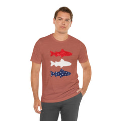 Patriotic Trout T-Shirt — Red White & Blue Fish Tee