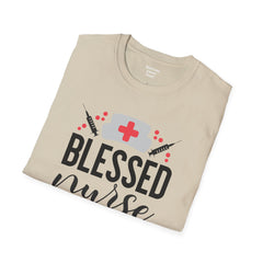 Blessed Nurse - Unisex Softstyle T-Shirt | Nurse Awareness, Medical Apparel, Gift For Her, Scrub Tee, Hospital Staff Gift, Registered Nurse