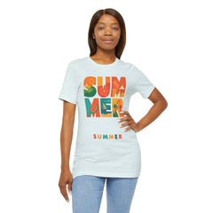 Summer Graphic Tee — Colorful Tropical "SUMMER" Typography T-Shirt