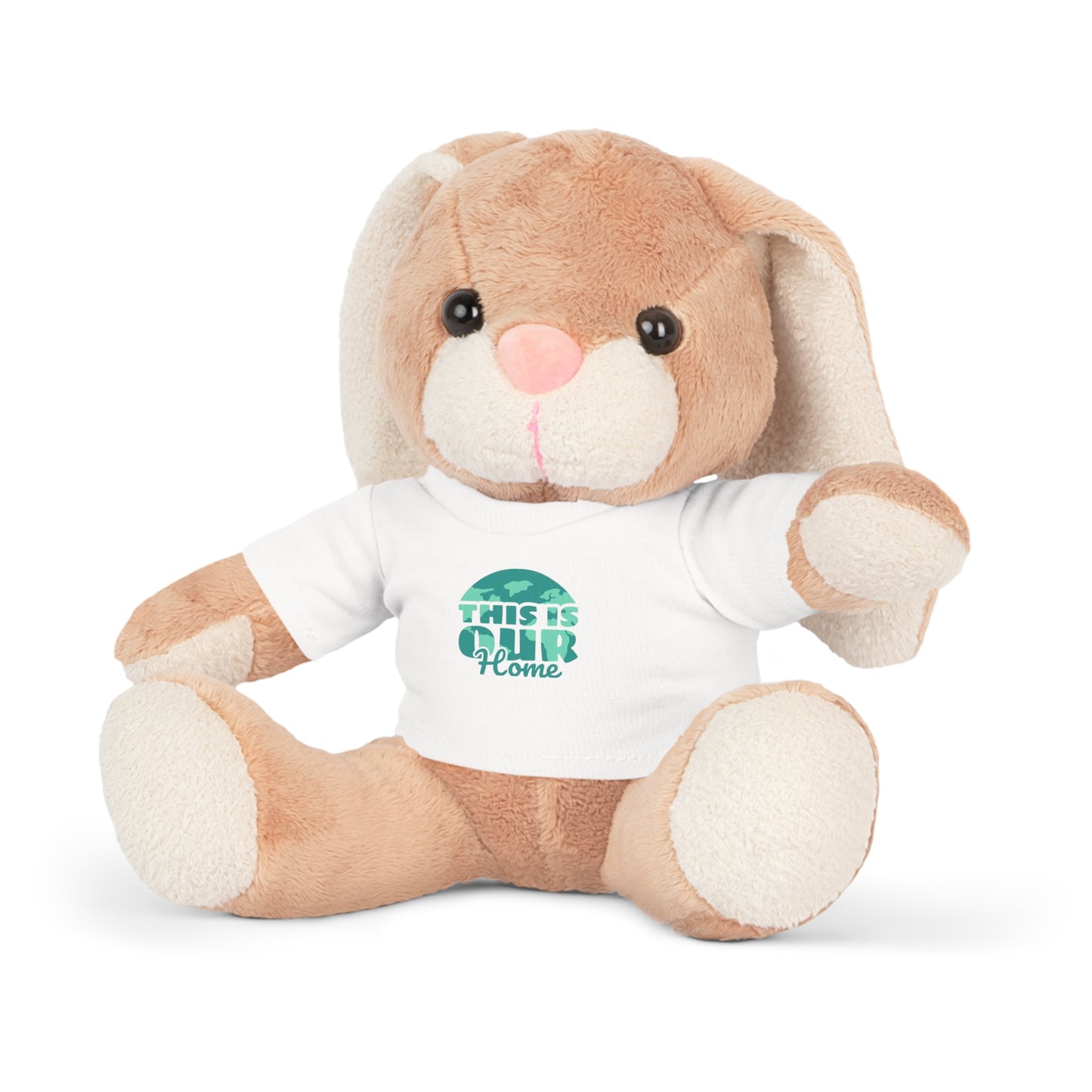 EARTH DAY ANIMAL, Plush Toy with T-Shirt, Teddy Bear, Bunny Rabbit, Sheep, Elephant,This Is Our Home, animal lover gift, kids earth day gift