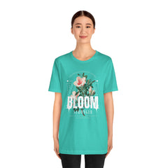 Bloom Stronger Unisex Jersey Tee - Positive Vibes Floral Design