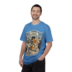 Pitbull Added "Who Let the Dogs Out?" Baldwin Harbor Animal Hospital Cute Vet Clinic T Shirt