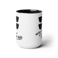 Funny Movie Quote Mug, We're On A Mission From God, Blues Brothers Movie, Cheap Sunglasses, Novelty Gift, 80s Movie Mug, Two Tone Mug 15 oz.