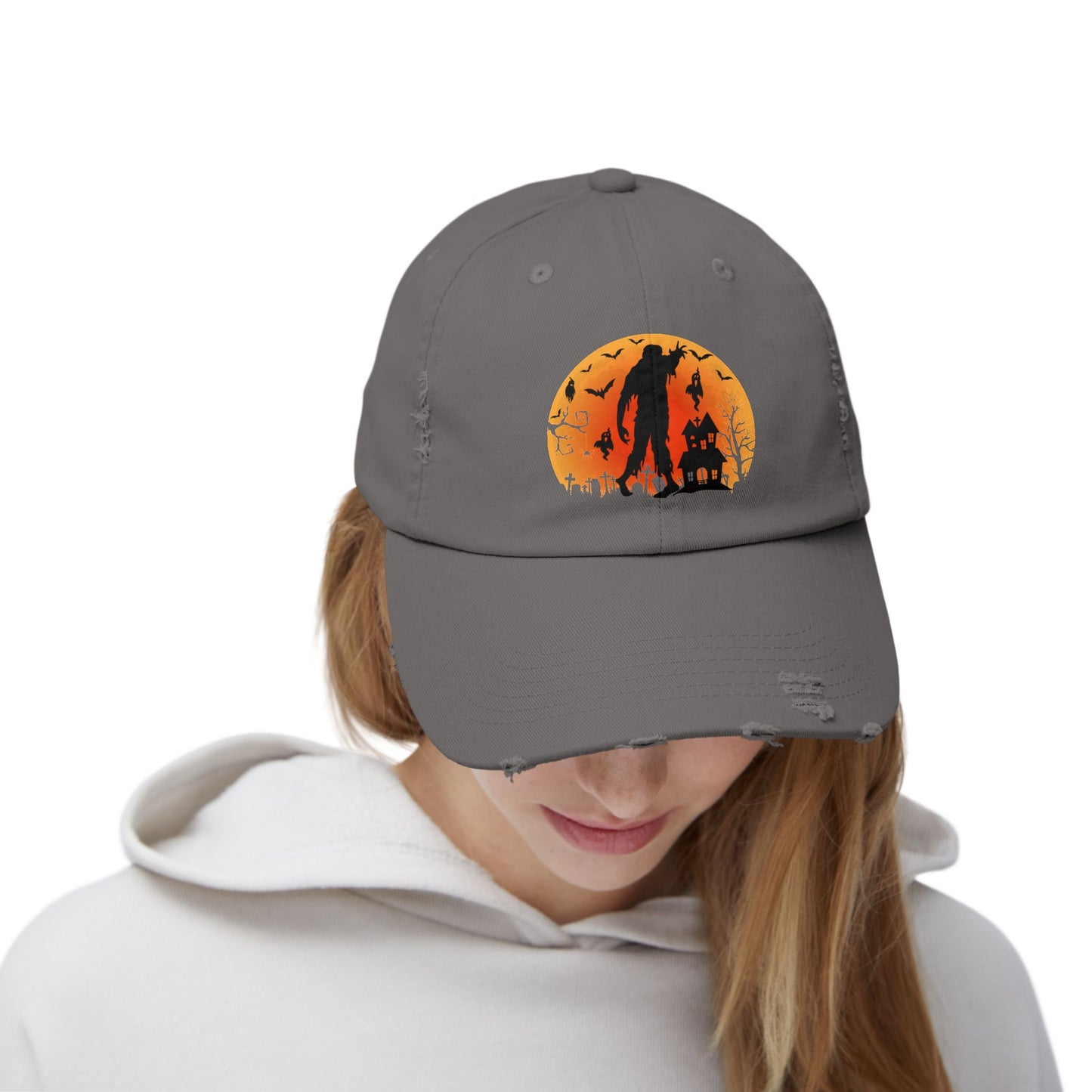 Haunted House Zombie Unisex Distressed Cap