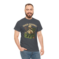 Trash Gourmet Unisex Heavy Cotton Tee, Funny Graphic T-Shirt, Quirky Casual Wear, Unique Gift for Food Lovers, Eco-Friendly Apparel