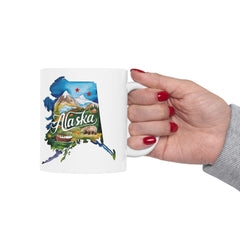 Alaska Watercolor State Mug – Travel Gift or Souvenir – 11oz or 15oz