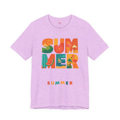 Summer Graphic Tee — Colorful Tropical "SUMMER" Typography T-Shirt