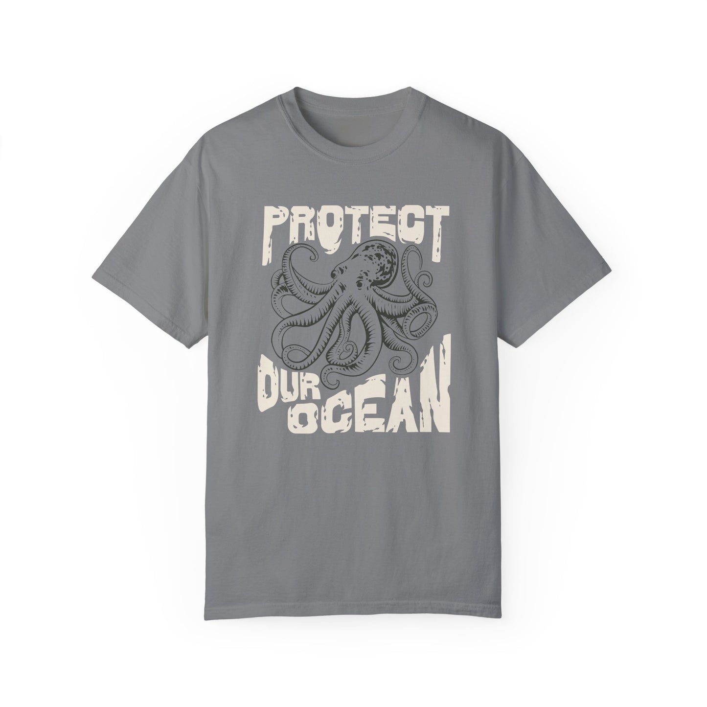 Octopus, Protect Our Ocean -  Graphic Unisex Garment-Dyed T-shirt