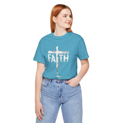 Faith Cross Prosthetic Leg T‑Shirt — Amputee Inspirational Christian Tee