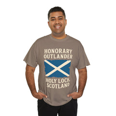 Honorary Outlander Heavy Cotton Tee, Holy Loch Scotland Shirt, Outlander Fan Gift, Casual Tee, Travel Souvenir, Unisex T-Shirt