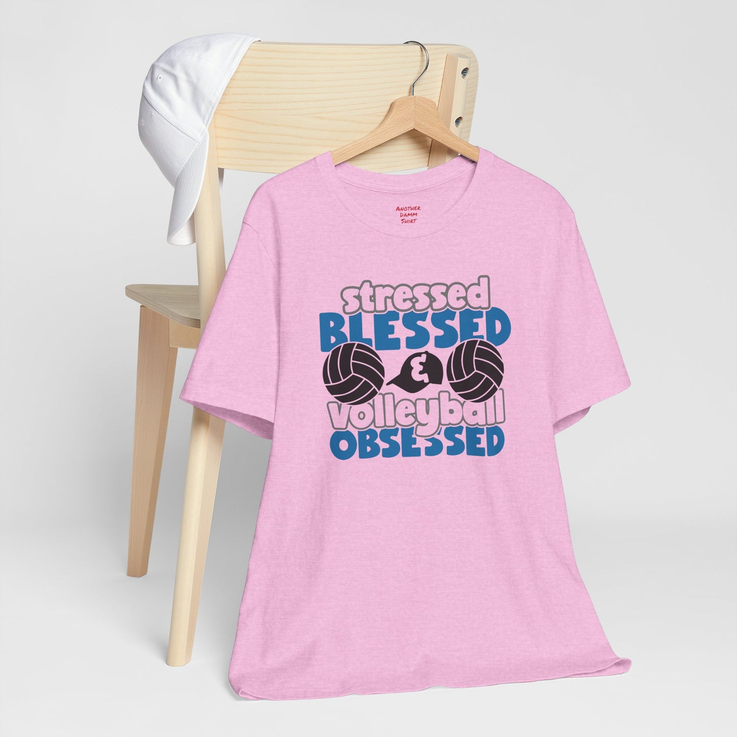 Stressed Blessed Volleyball Obsessed Shirt,Unisex Tee,graphic t shirt,gift for her,gift for him,volleyball team,playergift,fangift,Coachgift