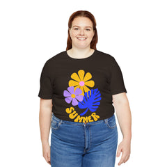 Summer Floral Tee — Retro Flowers & Monstera Design