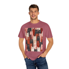 Cute Cat Print Unisex Garment-Dyed T-Shirt - Comfort Colors Soft Perfect for Animal Lovers and Casual Days