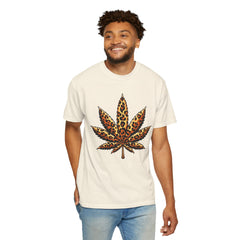 Vintage Leopard Cannabis Leaf T-shirt — Weed Lover Stoner Gift
