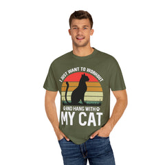 Workout & Cat Lover Unisex T-Shirt - I Just Want to Workout and Hang with My Cat
