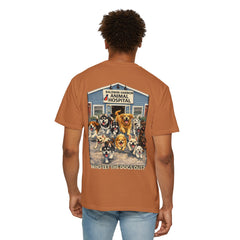 Front Logo Back Graphic Baldwin Harbor Animal Hospital "Who Let the Dogs Out?" Graphic Tee