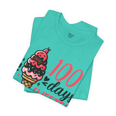 100 Days of School Unisex Tee | Elementary School, Ice Cream, Teacher Apparel
