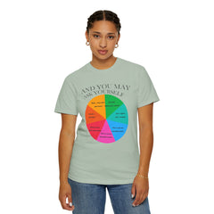 Motivational Talking Head Unisex Garment-Dyed T-Shirt - "And You May Ask Yourself"