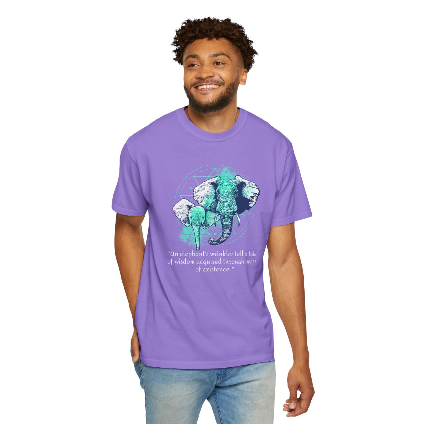 Elephant Portrait of Wrinkles - Unisex Garment-Dyed T-shirt