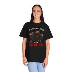 Cerberus Graphic T-Shirt — "It's Not Just a Dog, It's a Cerberus" Mythic Pet Tee
