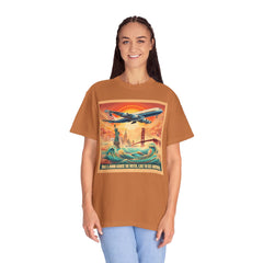 Vintage-Inspired Travel T-Shirt - 'Take a Jumbo Across the Water, Like to See America'