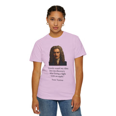 Isaac Newton Quote T-Shirt — "Gravity wasn't my idea" Scientific Humor Tee