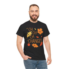 Changes Fall Leaves Graphic - Unisex Heavy Cotton Tee