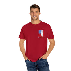Patriotic Car Graphic Unisex T-Shirt - Vintage American Flag Design