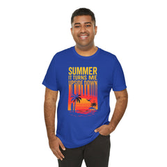 Summer Vibes Unisex Tee - "Summer, It Turns Me Upside Down" Graphic Shirt