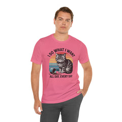 I Do What I Want Cat Quote - Graphic Unisex Jersey Short Sleeve Tee