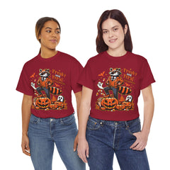 Freaky And Feral Halloween Raccoon! Graphic Unisex Heavy Cotton Tee