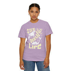 Sharks, Save Ocean Life -  Graphic Unisex Garment-Dyed T-shirt