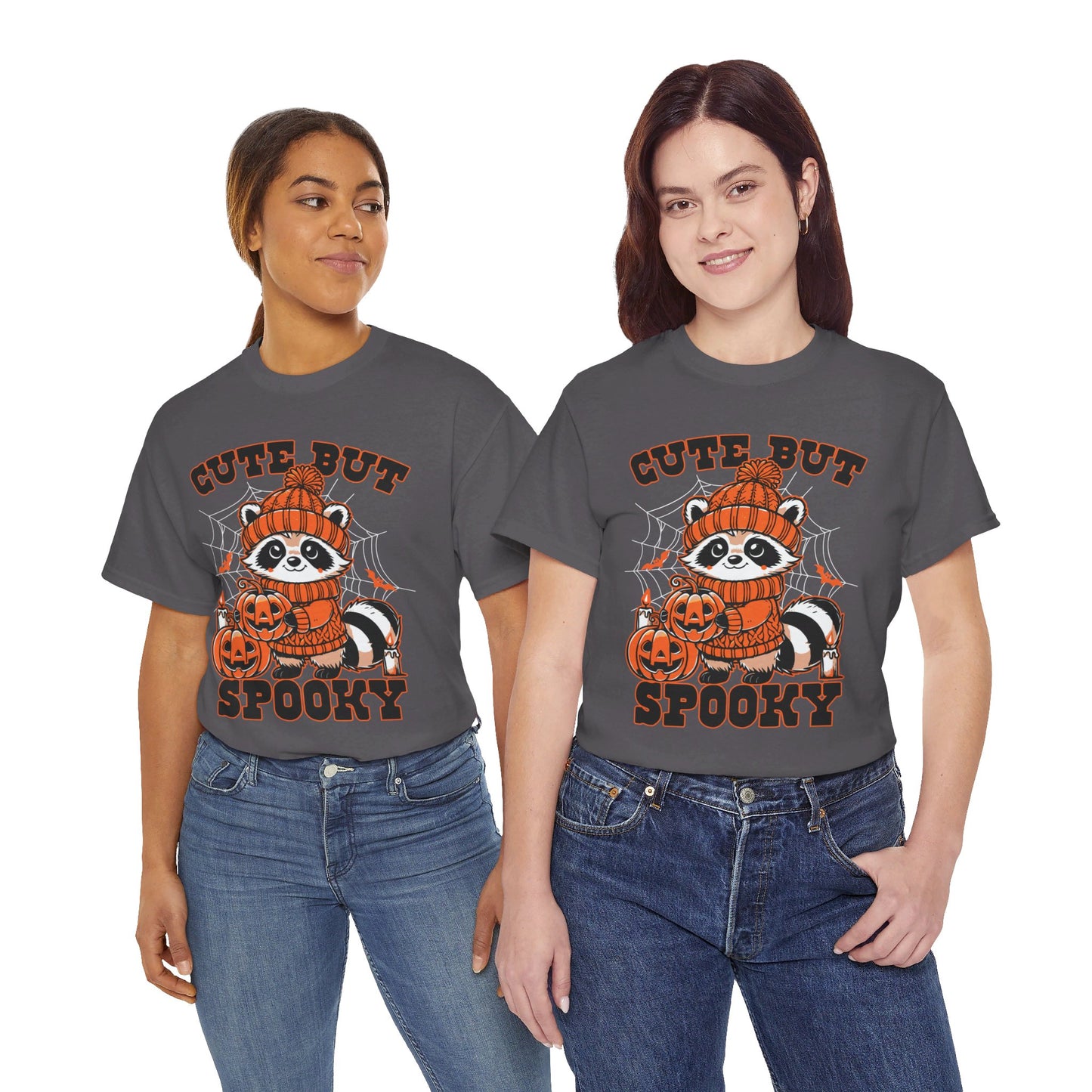 Cute But Spooky Halloween Raccoon! Graphic Unisex Heavy Cotton Tee