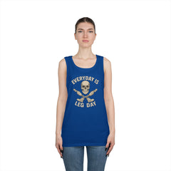 Fitness Tank Top - Skull Leg Amputee Gym Workout Shirt