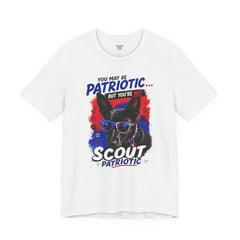 Personalized With Your Dogs Image and Name Patriotic Unisex Jersey Short Sleeve Tee