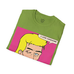 I LOOK HANDSOME Blonde Pop Art Guy Unisex Softstyle T Shirt