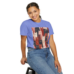 Cute Cat Print Unisex Garment-Dyed T-Shirt - Comfort Colors Soft Perfect for Animal Lovers and Casual Days