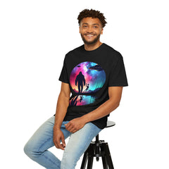 Bigfoot & Alien Nightscape T-Shirt — Sasquatch UFO Graphic Tee