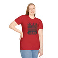 DD-214 Alumni with American Flag  Unisex Softstyle T-Shirt