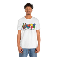 Autism Awareness Unisex T-Shirt - Colorful Accept, Love, Understand Design