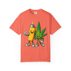 Vintage 'Lighter & Weed' Graphic T-Shirt — Relaxed Stoner/Cannabis Tee