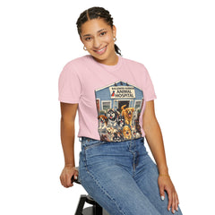 Pitbull Added "Who Let the Dogs Out?" Baldwin Harbor Animal Hospital Cute Vet Clinic T Shirt
