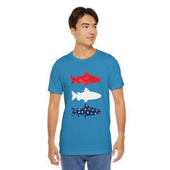 Patriotic Trout T-Shirt — Red White & Blue Fish Tee
