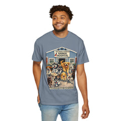 Pitbull Added "Who Let the Dogs Out?" Baldwin Harbor Animal Hospital Cute Vet Clinic T Shirt