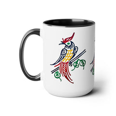MAHJONG TILE Two-Tone Coffee Mugs, 15oz,mahjong gift,gift for gamer,board game gift,three image coffee mug,ceramic mahjong mug,gift for her