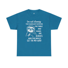 Clumsy Funny Sloth Graphic Tee | Unisex Heavy Cotton Tee | Great Gift for Animal Lovers, Birthdays, Casual Wear, Humorous Gifts, Everyday Style
